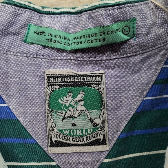 Vtg McIntosh Seymoor Shirt Mens L Button Down Multicolor Striped Pockets Cotton - Picture 7 of 14